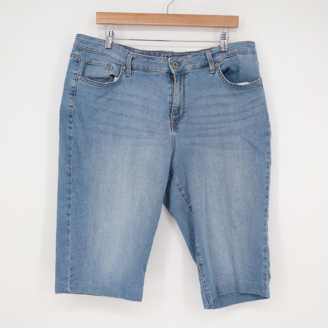 Style & Co Womens Skimmer Denim Shorts Blue Medium Wash Size 18 Bermuda Knee