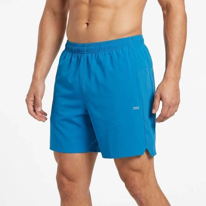 DSG Mens 5" Stride Short Blue Gleam Reflective Athletic Running Shorts S