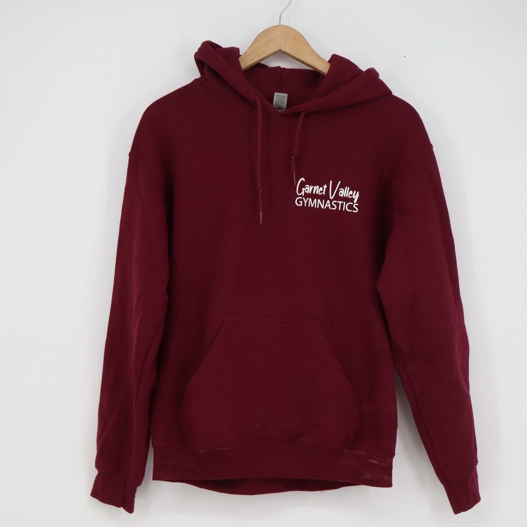 Gildan Heavy Blend Maroon Garnet Valley Gymnastics Hoodie Small GVG Graphic