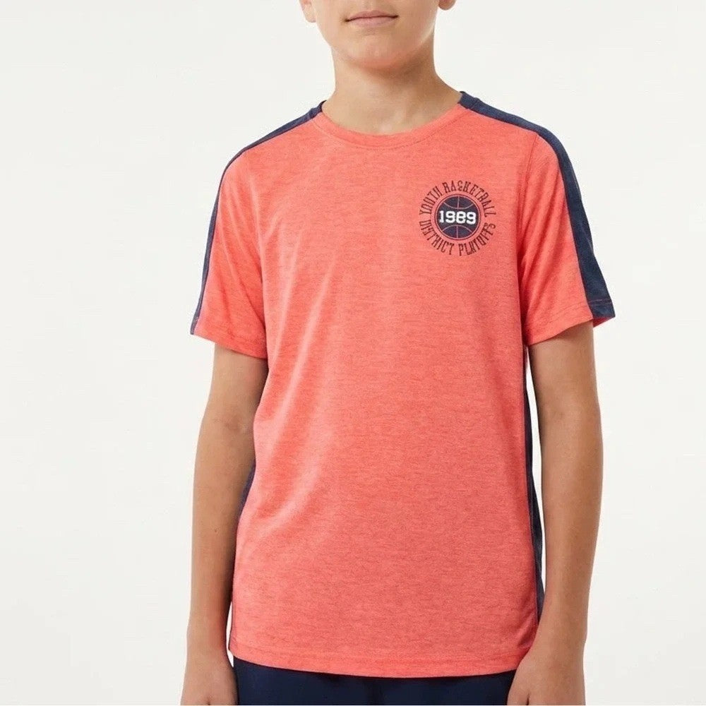 DSG Boys Cabana Coral Pieced Graphic Movement Basketball Tee Shirt Size M 10-12