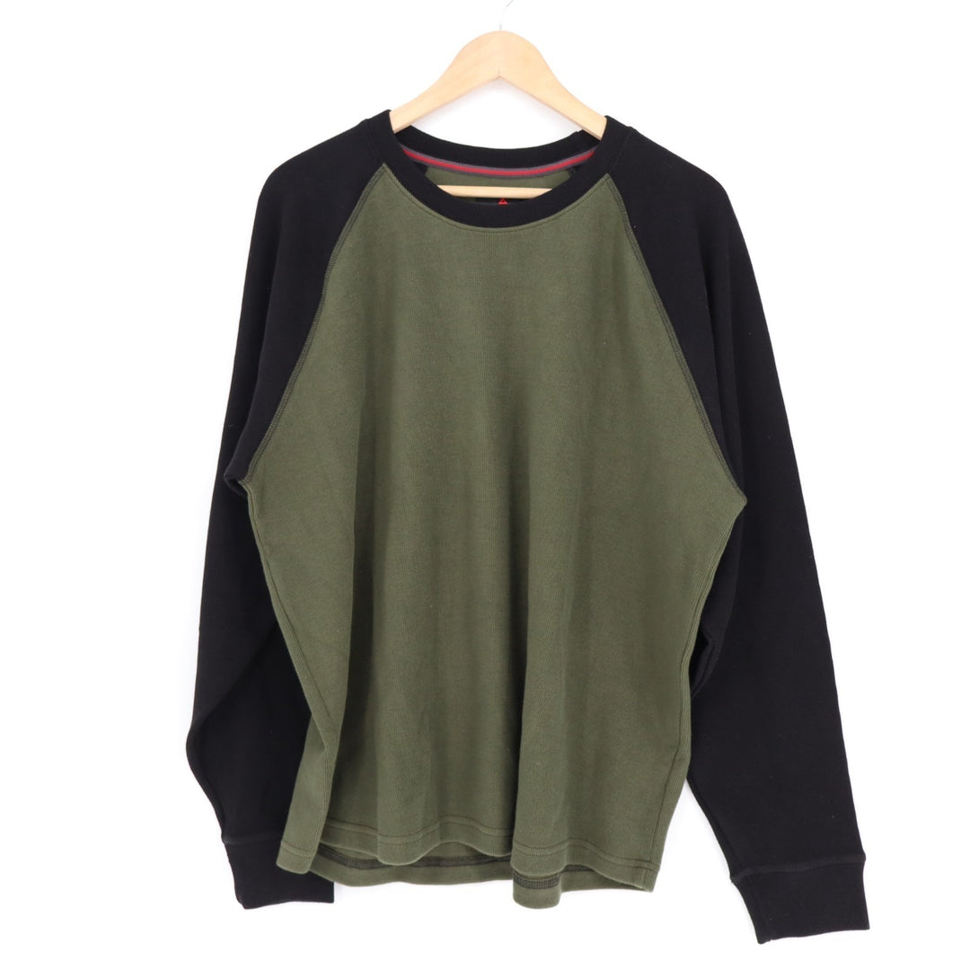 American Giant French Rib T-Shirt Mens XL Green Black Colorblock Cotton Pullover