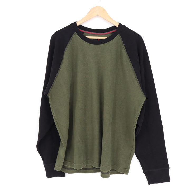 American Giant French Rib T-Shirt Mens XL Green Black Colorblock Cotton Pullover