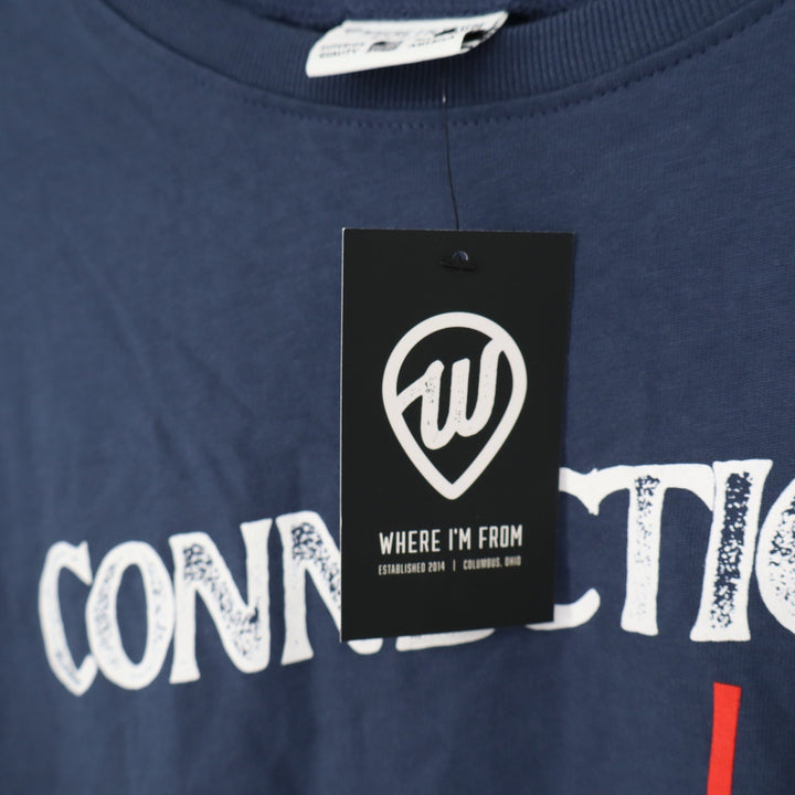 Where I'm From Connecticut USA Navy Blue Graphic T-Shirt Mens Large New