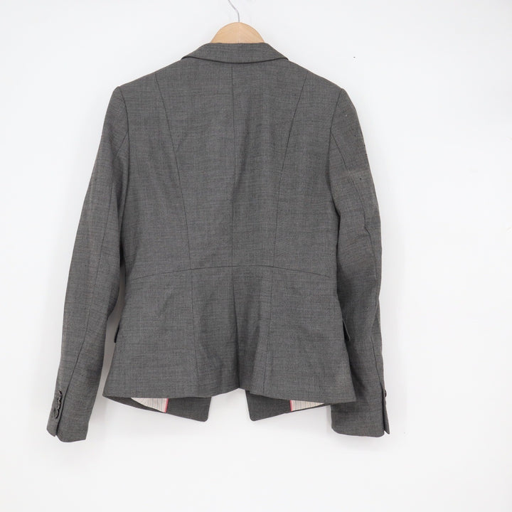 HM Womens Gray Single Button Tailored Blazer Jacket Size 10 Office Professional