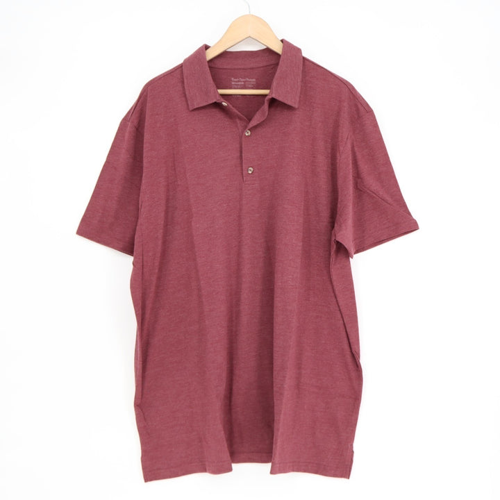 Fresh Clean Threads Polo Shirt Mens 2XL Plum Stretch Golf Short Sleeve Pullover