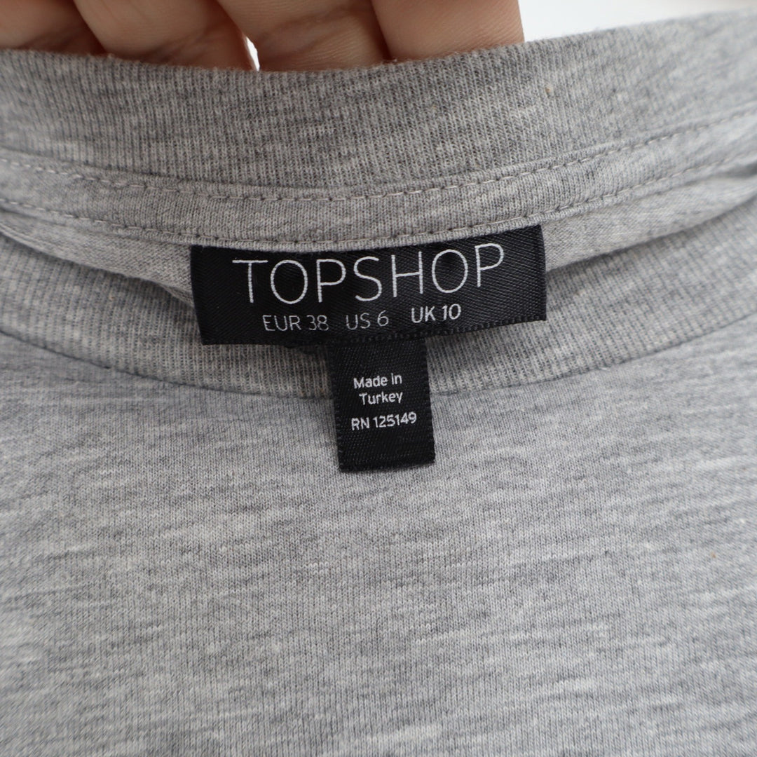 Topshop Womens Heather Gray Side Lace Up Tunic Dress Size 6