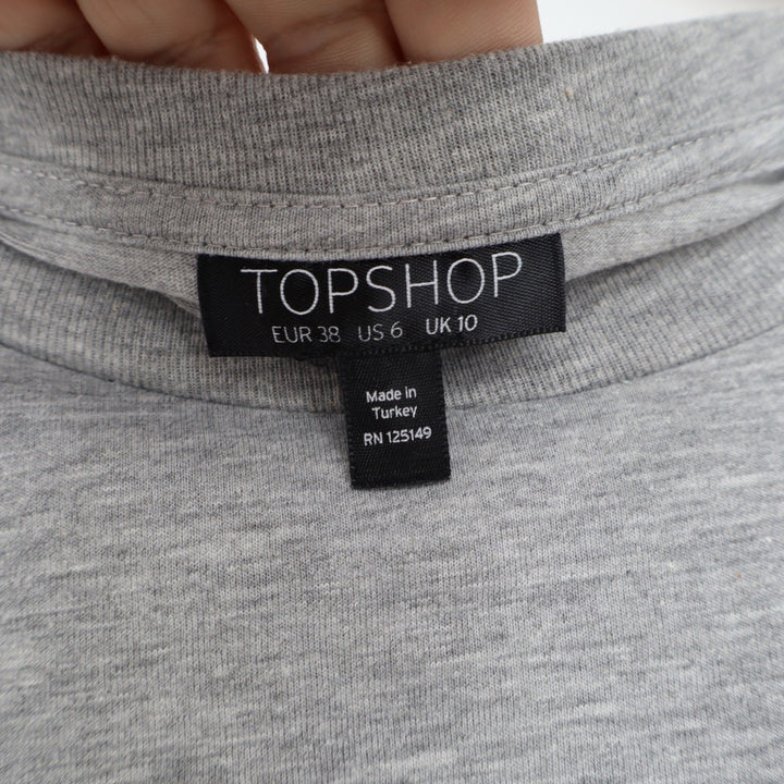 Topshop Womens Heather Gray Side Lace Up Tunic Dress Size 6