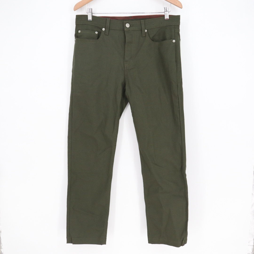 American Giant Roughneck Pants Mens 32x30 Green Cotton Stretch Canvas Workwear
