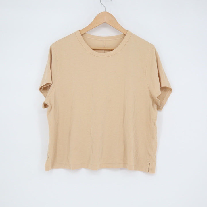 Lululemon Tan Beige Cotton Blend Crew Neck T Shirt Size 12