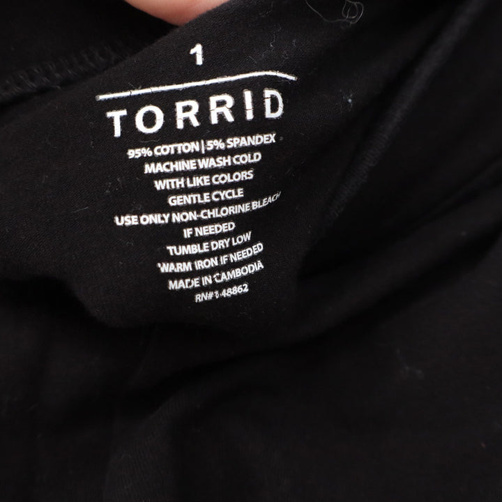 Torrid Black Cotton Spandex Stretch Leggings Plus Size 1 Slim Fit Casual Basic