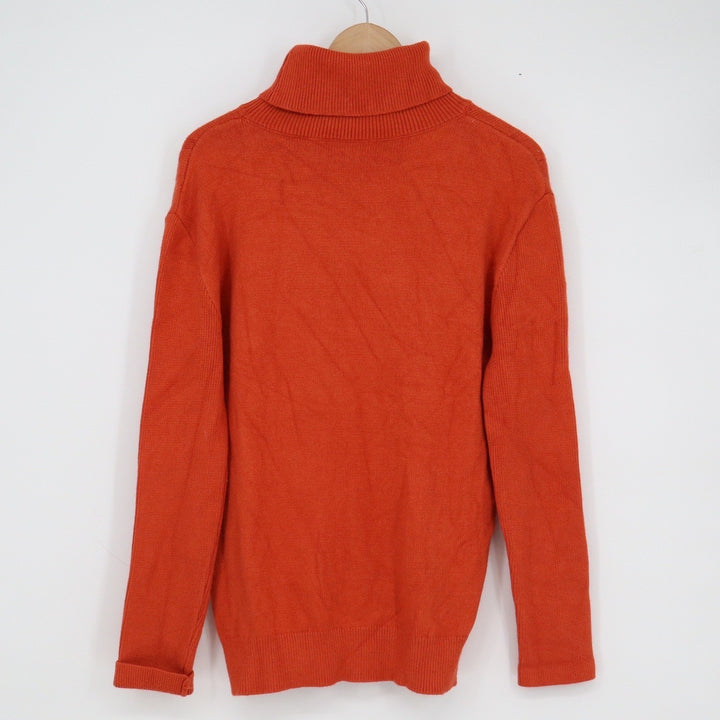 Brick Red Cable Knit Turtleneck Sweater Womens XL Long Sleeve Pullover