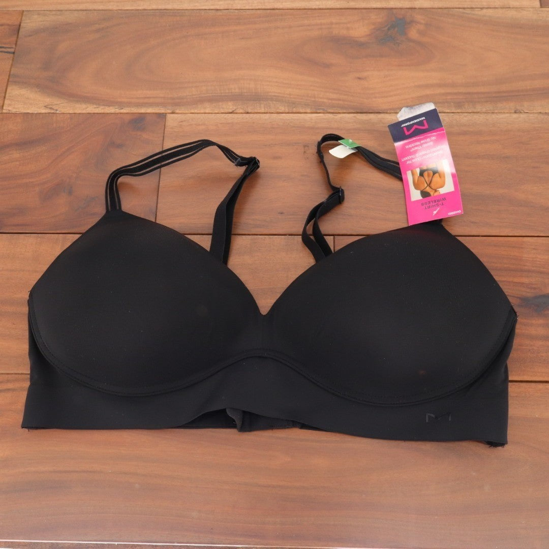 Maidenform Barely There T-Shirt Bra Womens Large Black Full Coverage Wireless