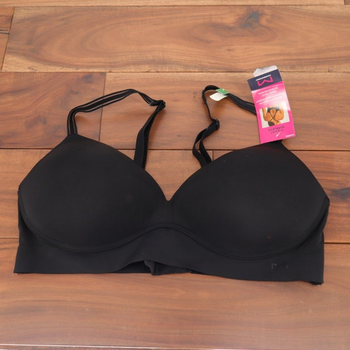 Maidenform Barely There T-Shirt Bra Womens Large Black Full Coverage Wireless
