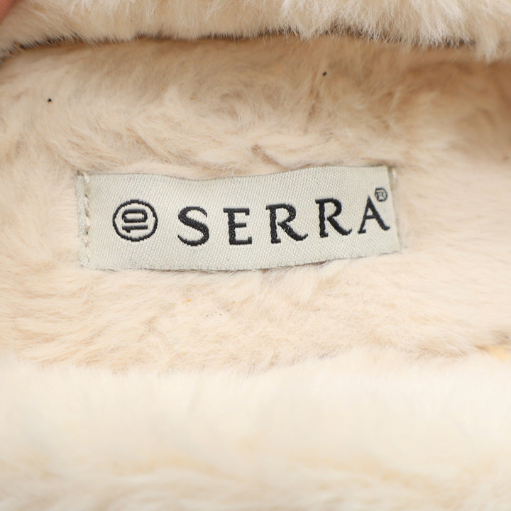 Serra Womens Tan Faux Suede Penny Loafer Mules Faux Fur Lined Size 10