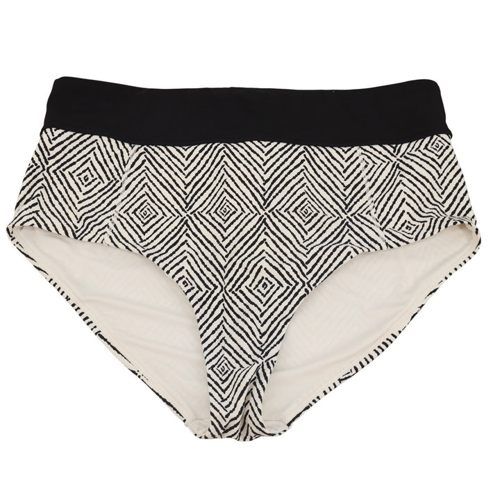 CALIA Swim Bottoms Womens M High Rise Geometric Black White Athletic Excellent