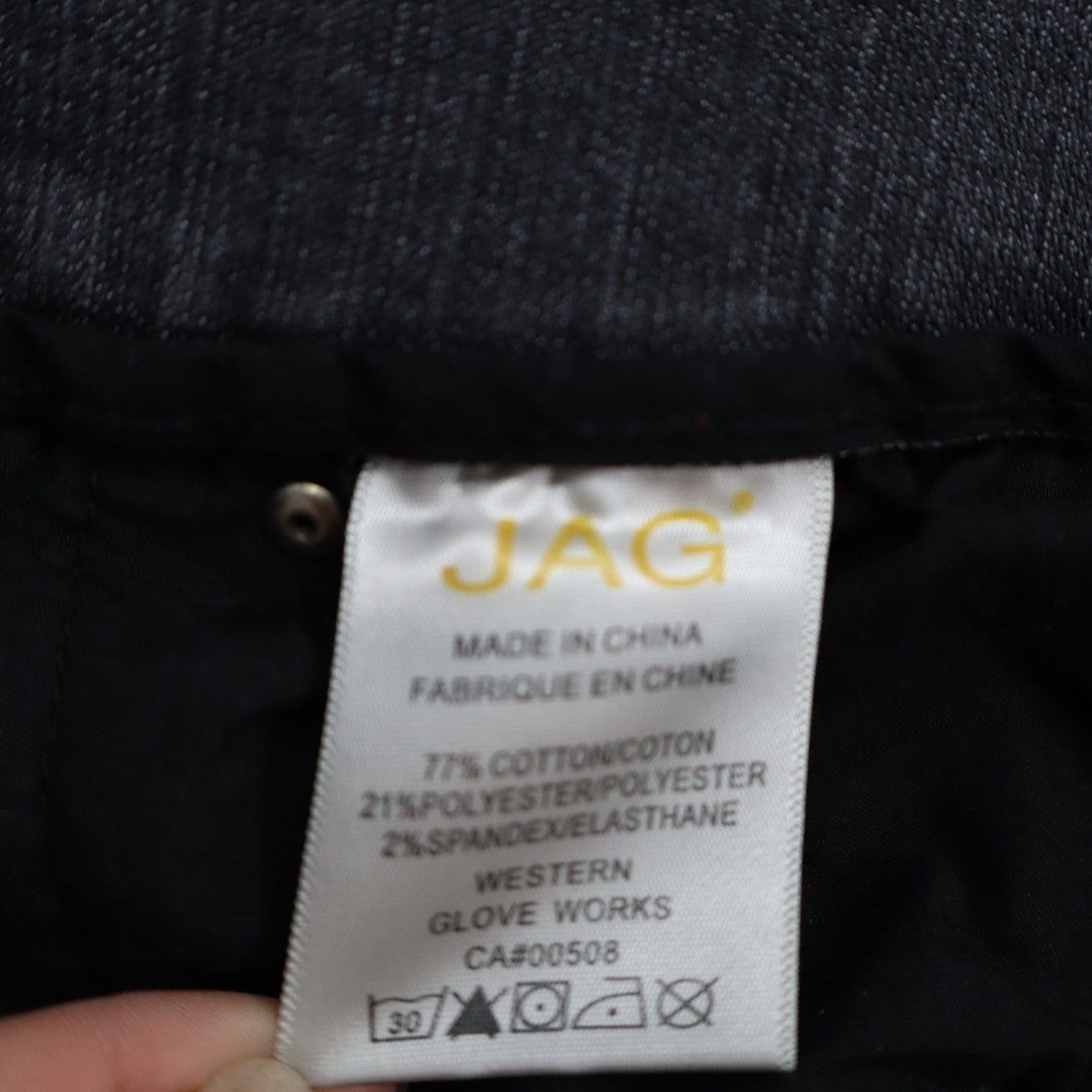 Jag Jeans Womens 16 Gray Denim Cotton Stretch Pockets Elastic Waist Straight Leg