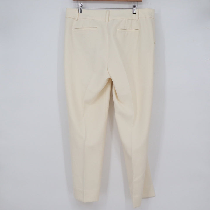 Talbots Hampshire Ankle Pants Womens 12 Cream Straight Leg Dress Slacks