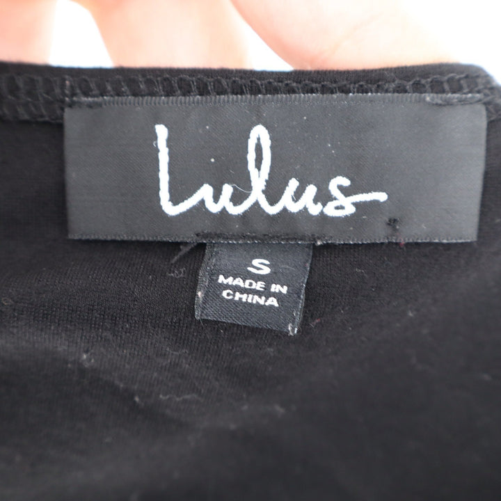 Lulus Black Long Sleeve Open Back Crisscross Thong Bodysuit Small