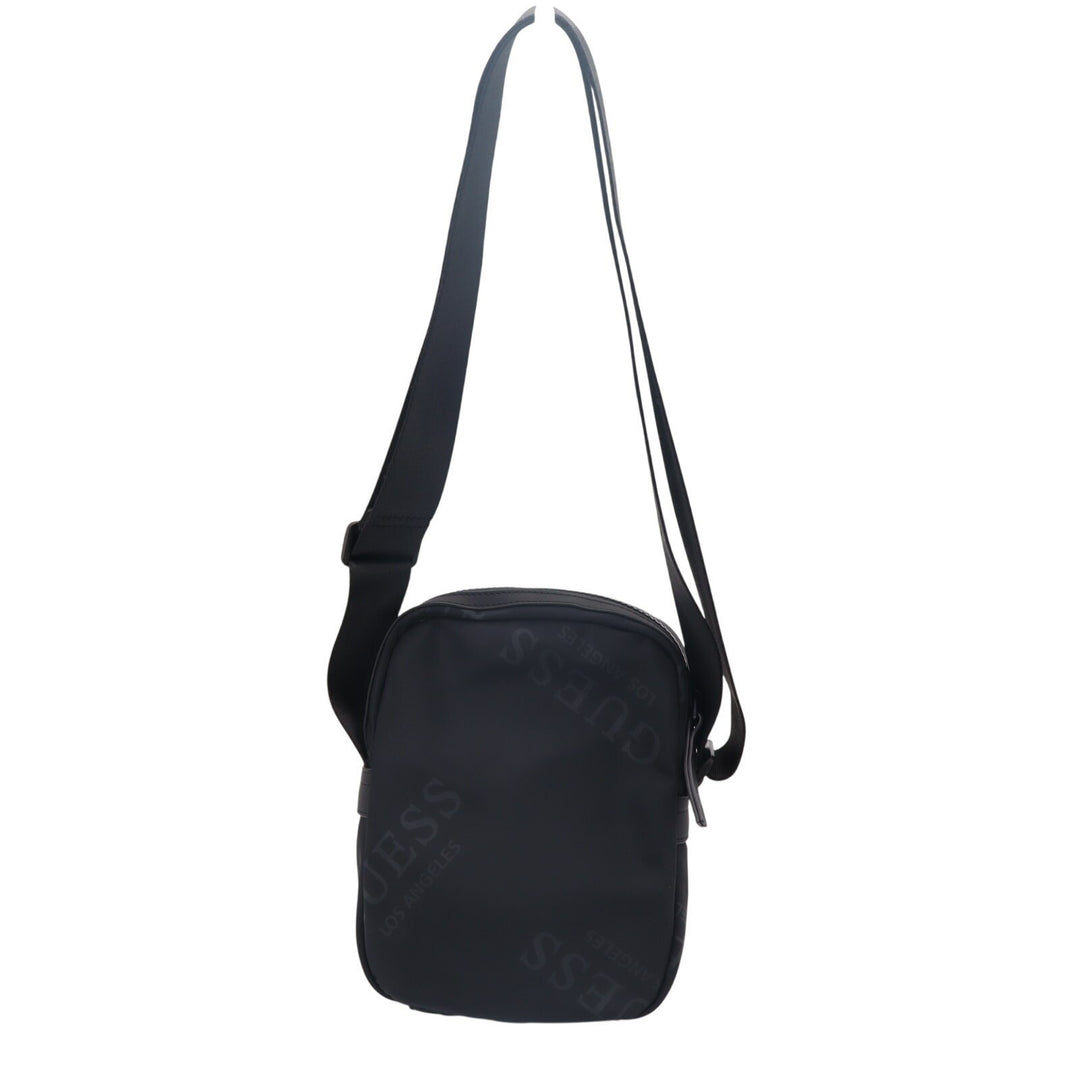 Guess Womens Handbag Core Black Zipper Pocket Adjustable Strap Crossbody Bag