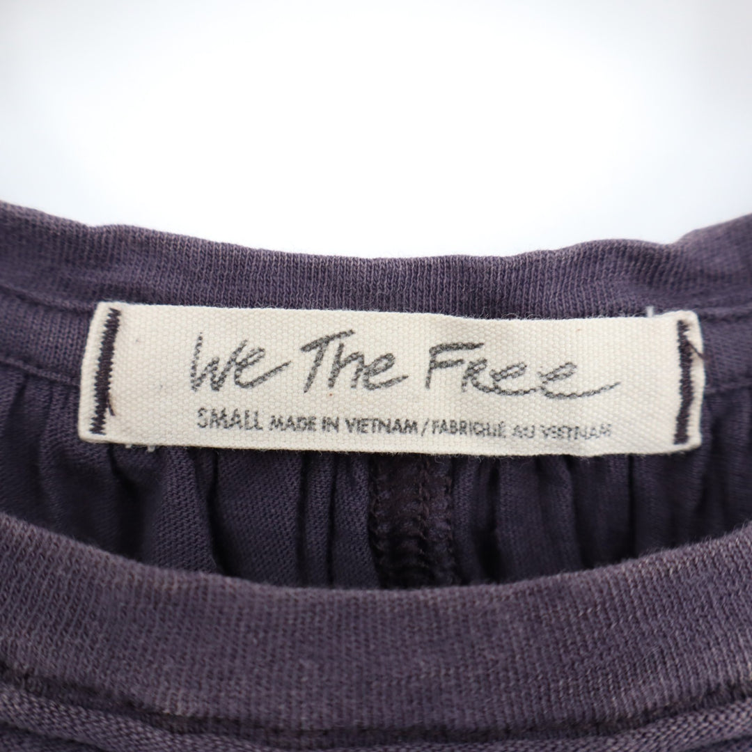We The Free People Go To Town Tank Top Womens Small Purple Pleated Raw Edge