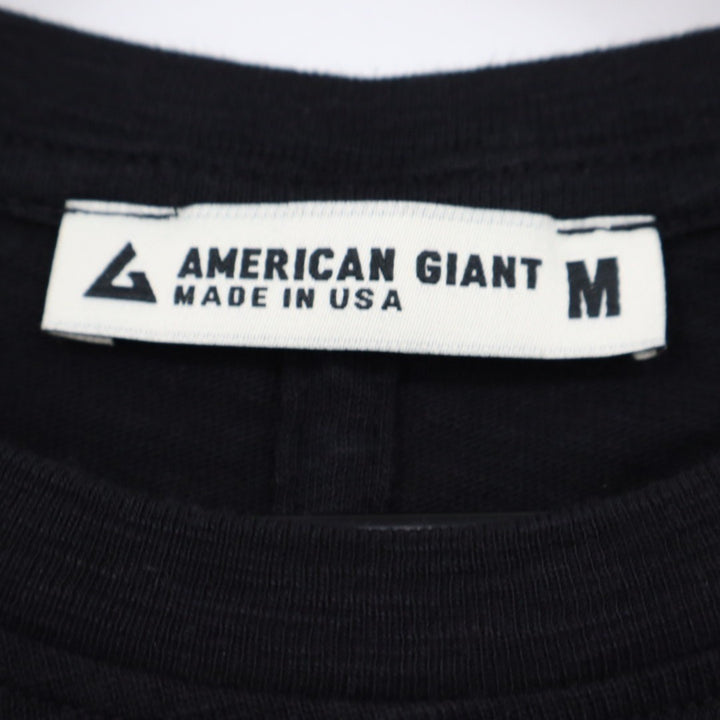 American Giant Premium Slub T-Shirt Womens Medium Black Long Sleeve Crew Neck