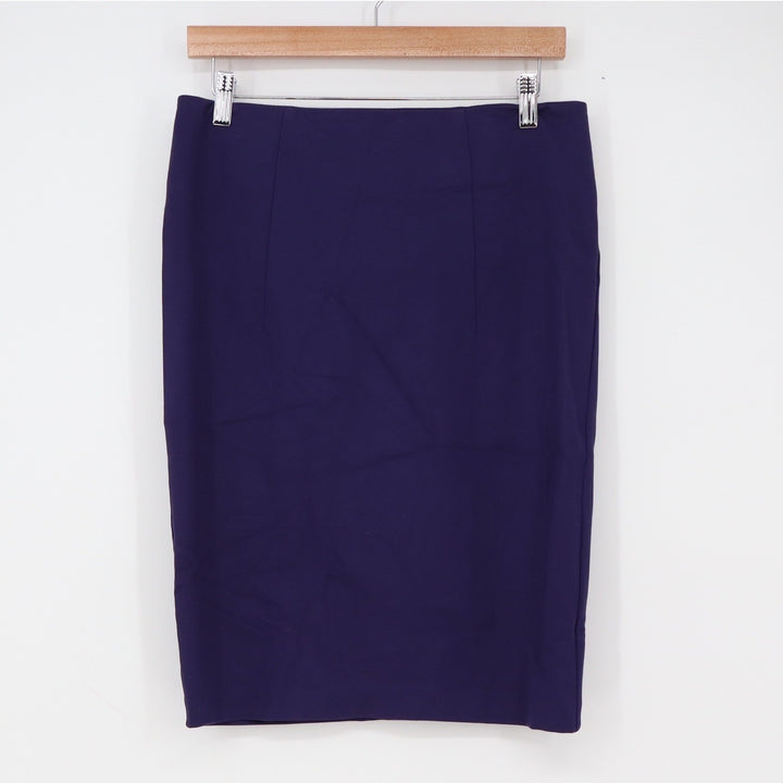 Willi Smith Pencil Skirt Womens 4 Midnight Blue Stretch Back Zip Excellent