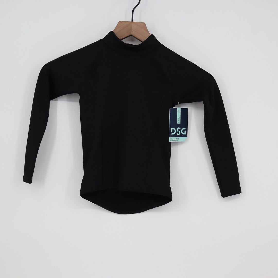 DSG Girls 2XS Black Cold Weather Compression Mock Neck Long Sleeve Top