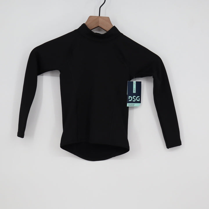 DSG Girls 2XS Black Cold Weather Compression Mock Neck Long Sleeve Top