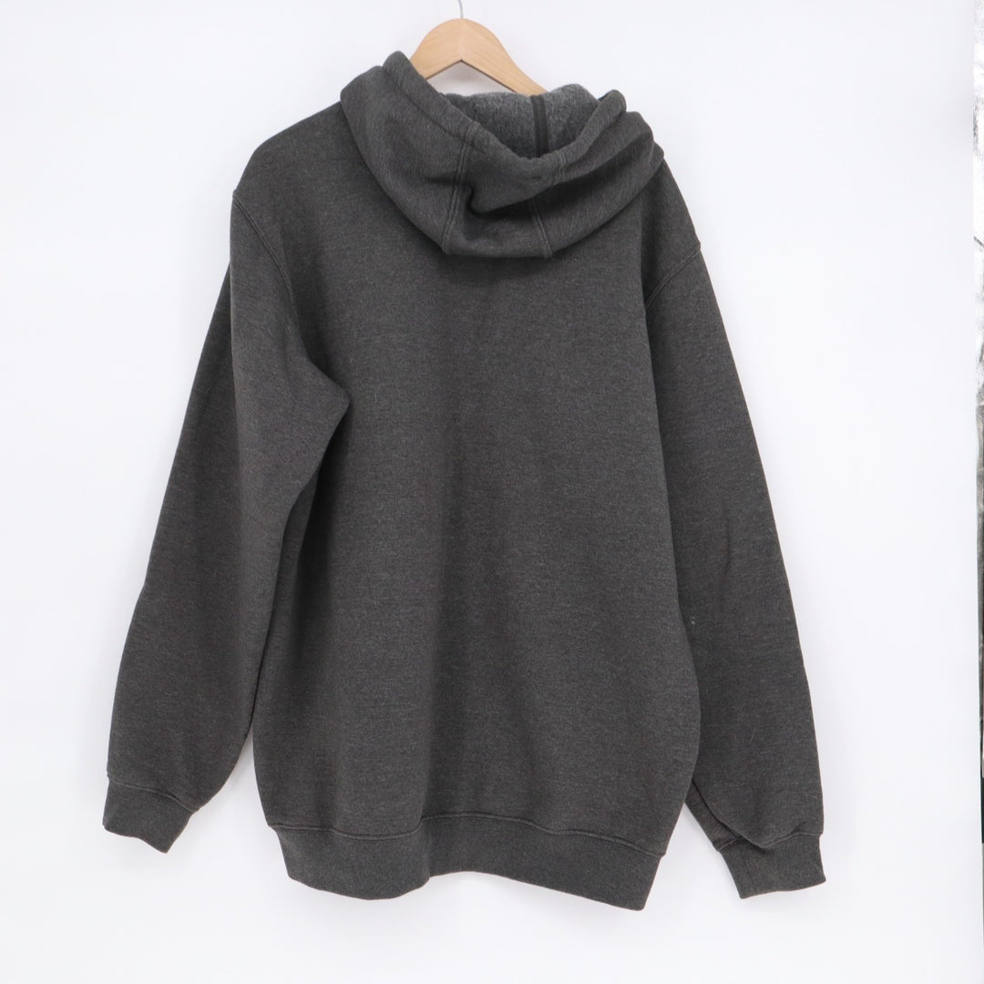 Carhartt Midweight Hoodie Mens L Charcoal Gray Ribbed Loose Fit Kangaroo Pockets
