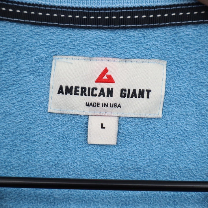 American Giant Vintage Washed Relaxed French Terry Crew Sweatshirt Womens L Blue