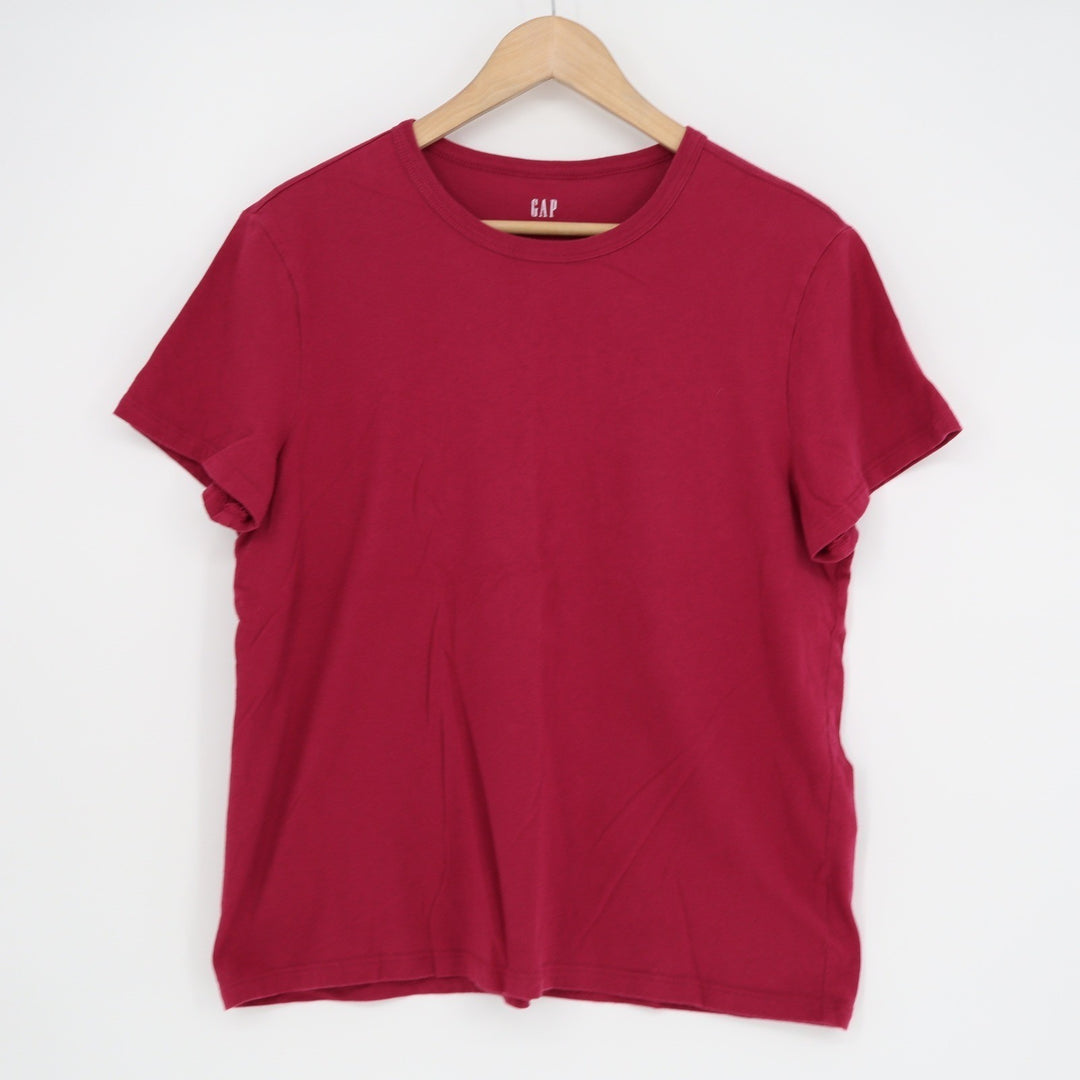 GAP Womens Large Berry Red Short Sleeve Cotton Crewneck Basic T-Shirt