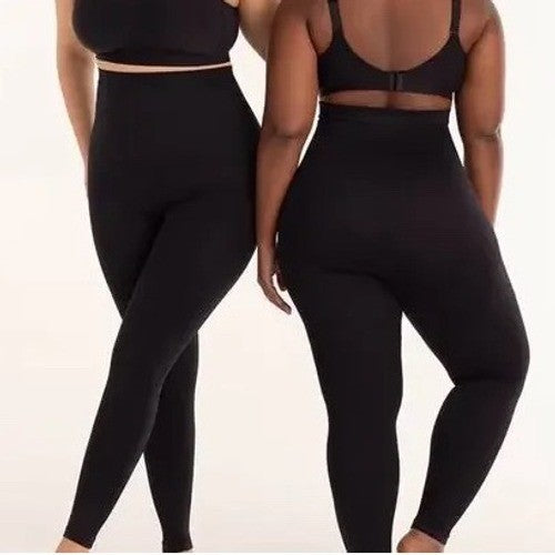 Shapermint Essentials High Waisted Shaping Leggings Womens Medium Black Opaque