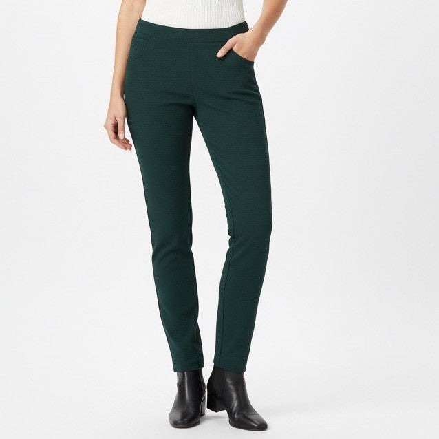 Huge Boos Ankle Pants Womens 12 Green Stretch Tapered Leg Outdoor Everyday Wear