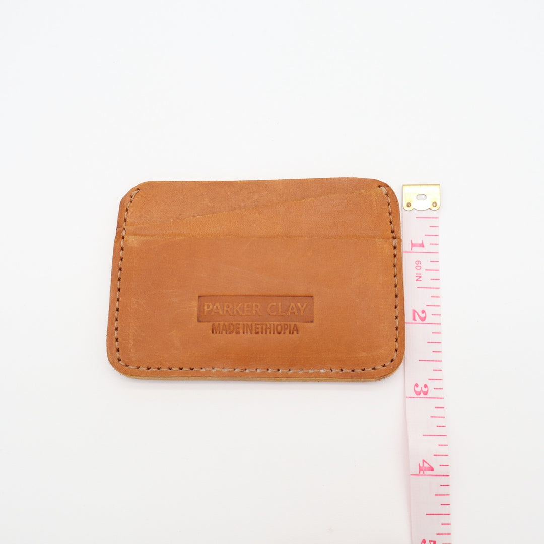 Parker Clay Womens Clutch Wallet Brown Honey Leather Two Credit Card Slots