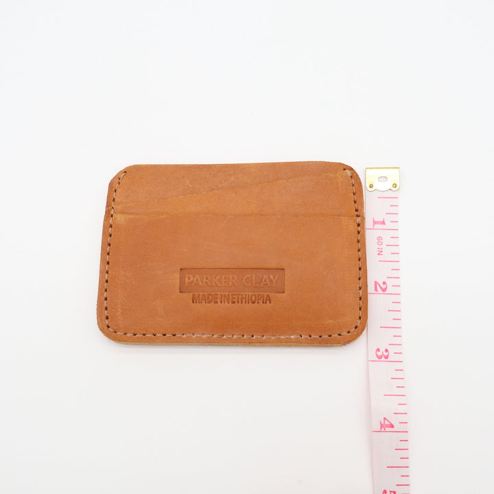 Parker Clay Womens Clutch Wallet Brown Honey Leather Two Credit Card Slots