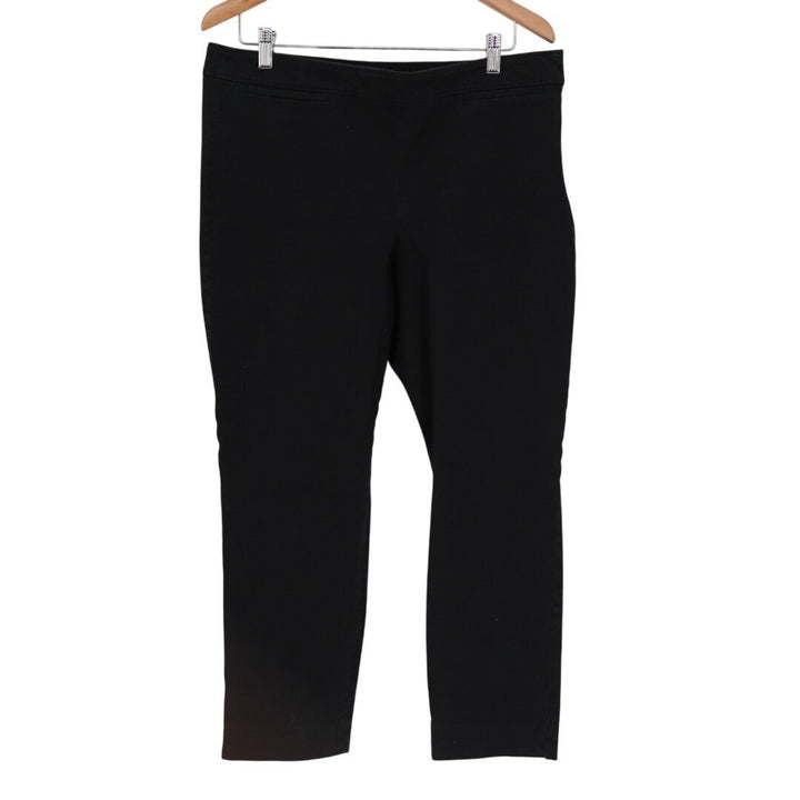 Talbots Chatham Ankle Pants Womens 14 Black Cotton Stretch Welt Pockets Straight