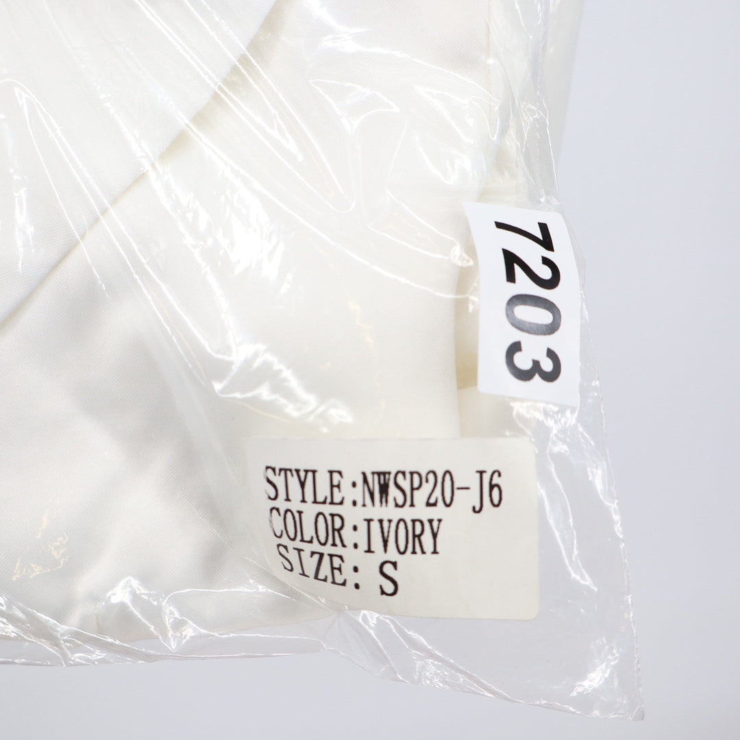 Naked Wardrobe The Statement Ivory Cropped Corset Garter Top Small