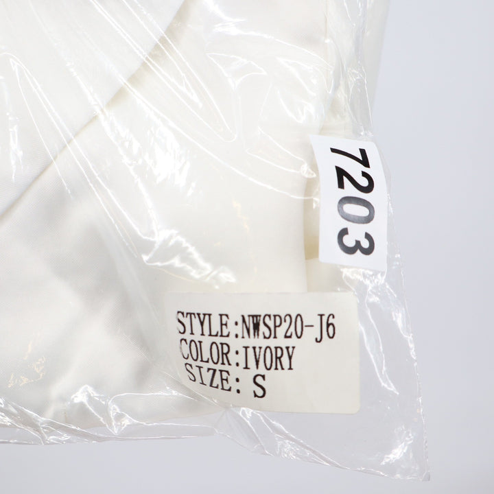 Naked Wardrobe The Statement Ivory Cropped Corset Garter Top Small