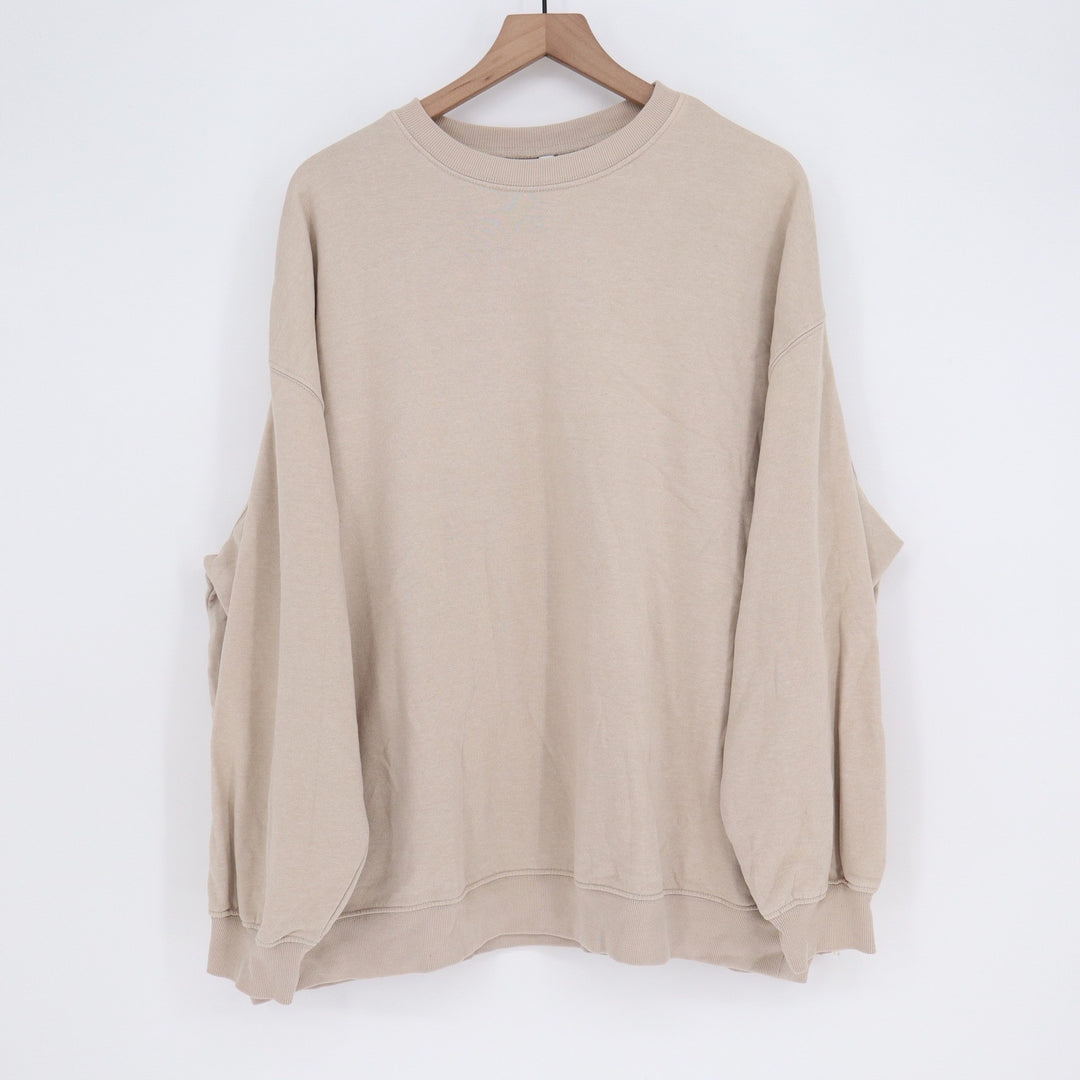 H&M Divided Oversized Crewneck Sweatshirt Tan Beige XL
