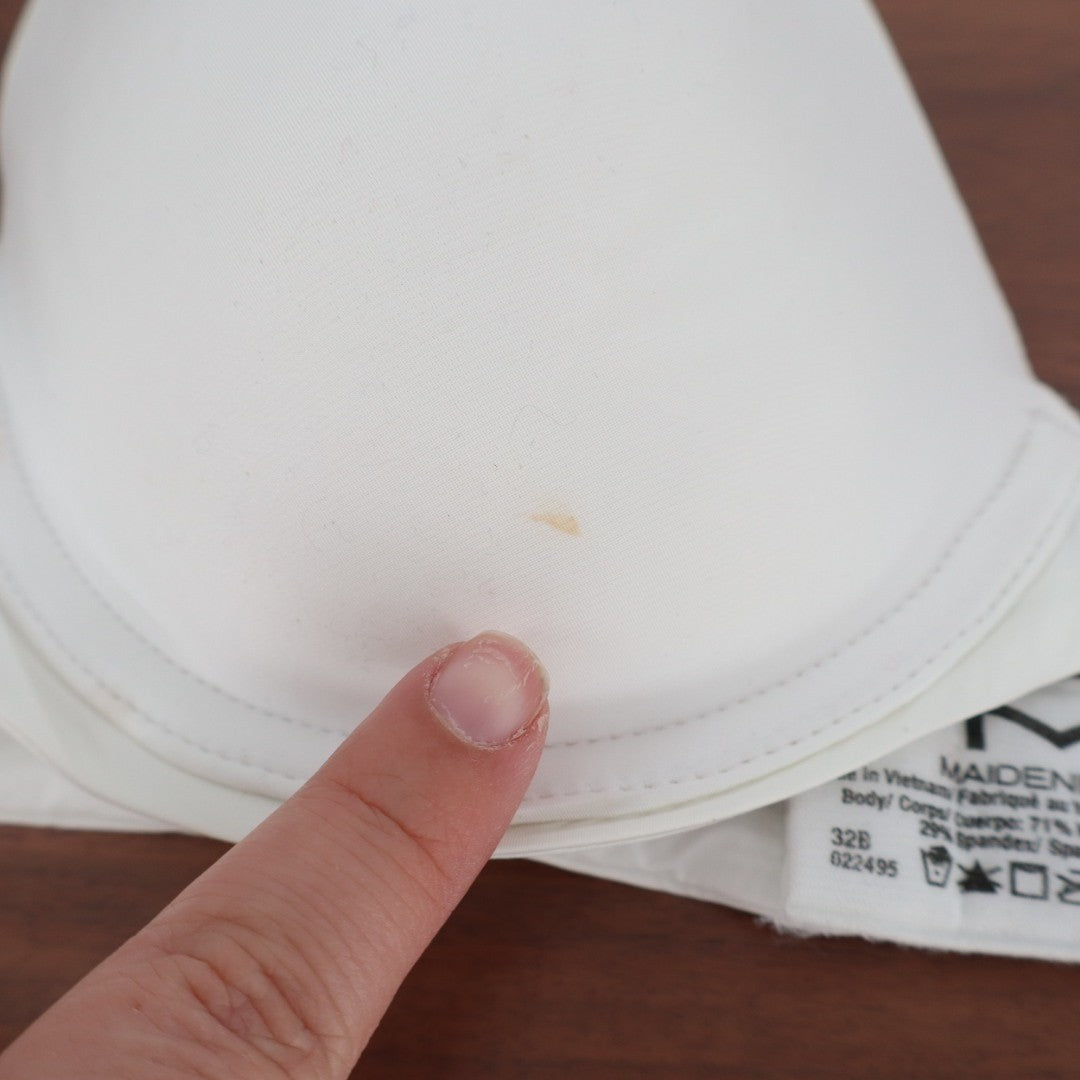 Maidenform One Fab Fit T-Shirt Bra Womens 32B White Underwire Adjustable Strap
