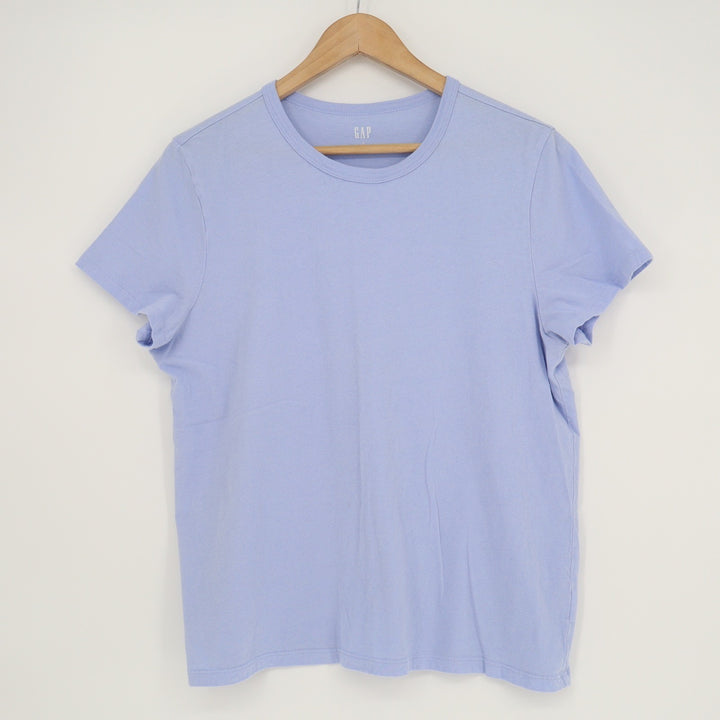 GAP Womens Large Periwinkle Blue Short Sleeve Crewneck Basic Cotton Blend Tee