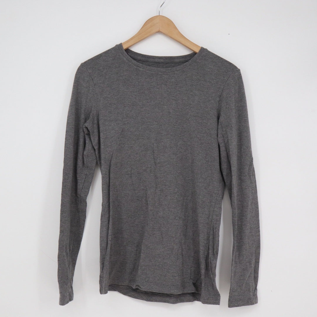 Apt 9 Essential Tee Mens Medium Gray Heathered Long Sleeve Crew Neck Shirt M