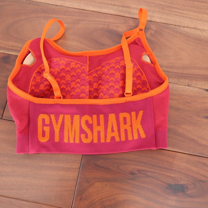 Gymshark Seamless Sports Bra Coral Orange Pink Size S Workout Fitness
