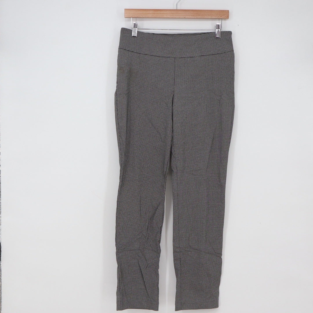 Hilary Radley Dress Pants Womens 6 Black White Micro Print Excellent