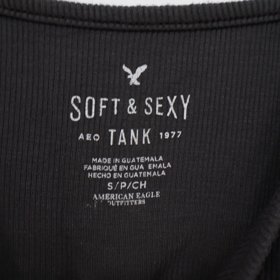 American Eagle Outfitters Soft & Sexy Tank Top Womens S Black Spaghetti Strap