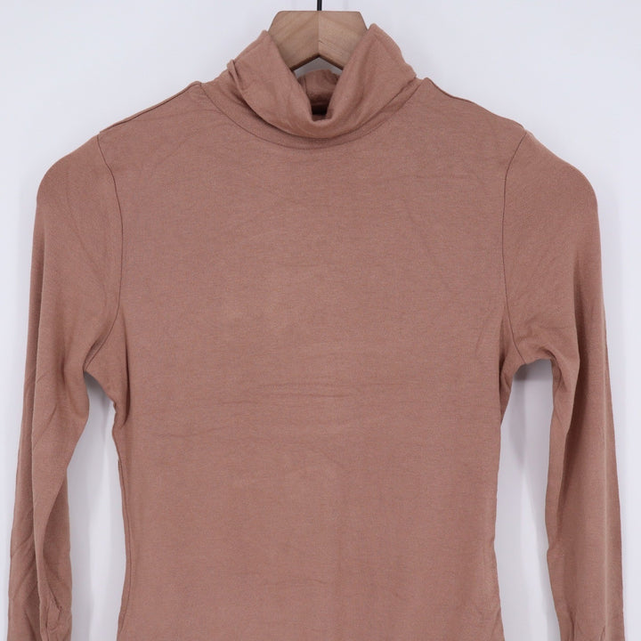 Naked Wardrobe Mauve Brown Turtleneck Long Sleeve Bodysuit Large