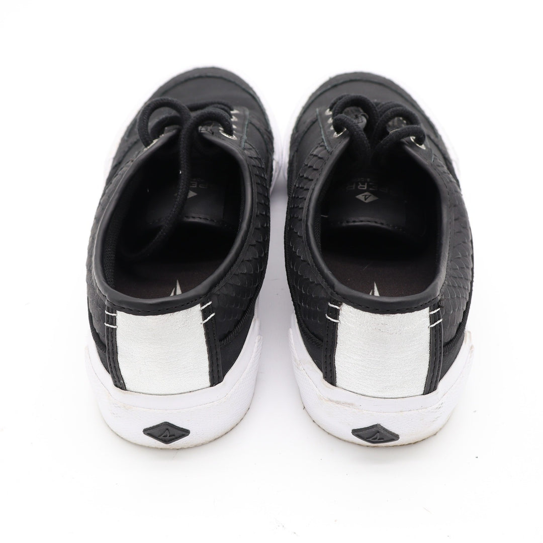 Sperry Top-Sider Crest Vibe Black Python Embossed Sneakers STS86635 Womens 8