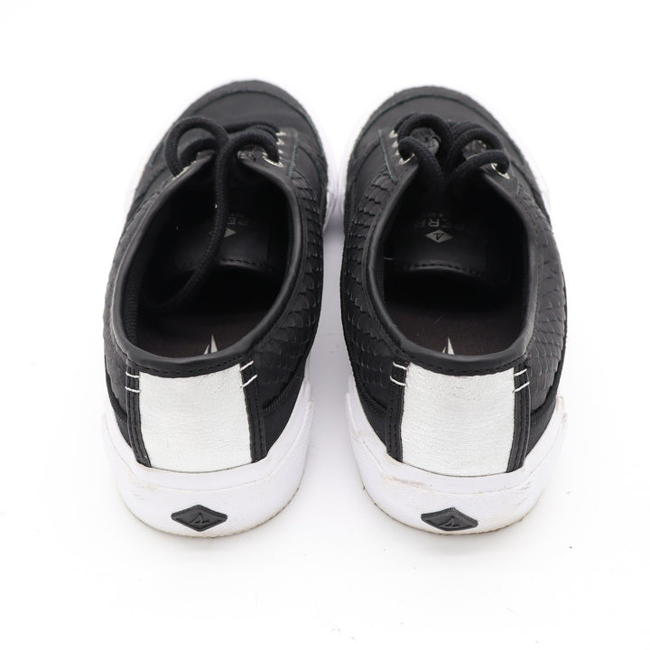 Sperry Top-Sider Crest Vibe Black Python Embossed Sneakers STS86635 Womens 8