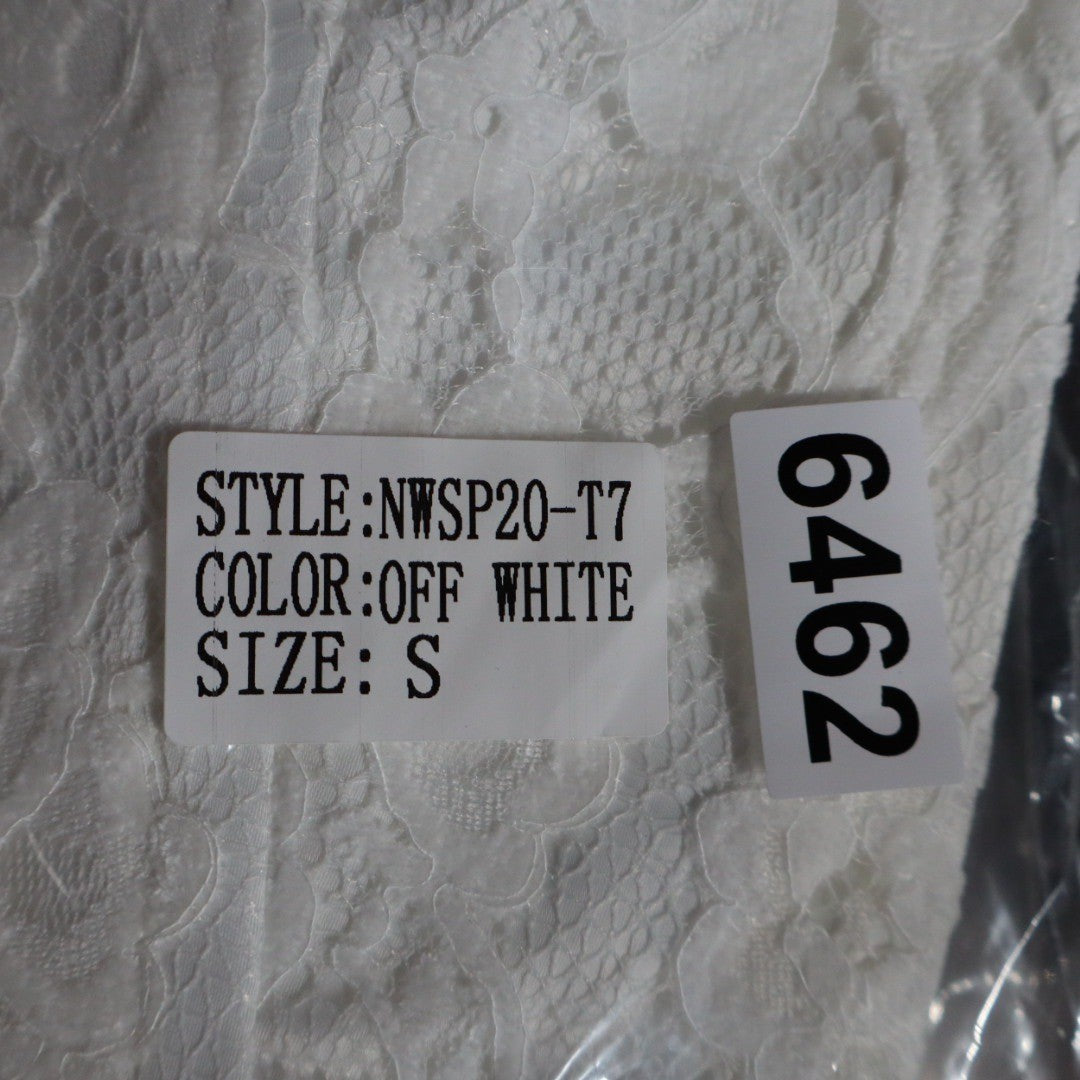 Off White Floral Lace Bustier Crop Top Sweetheart Zip Back NWSP20-T7 Small