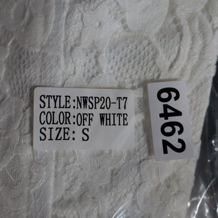 Off White Floral Lace Bustier Crop Top Sweetheart Zip Back NWSP20-T7 Small